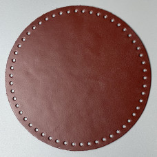 Cognac leather round bottom, ø 20 cm