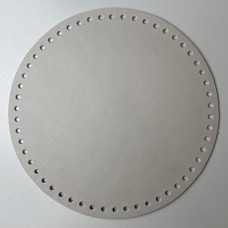 Light grey leather round bottom, ø 20 cm