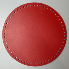 Красное круглое кожаное донышко, ø 20 см