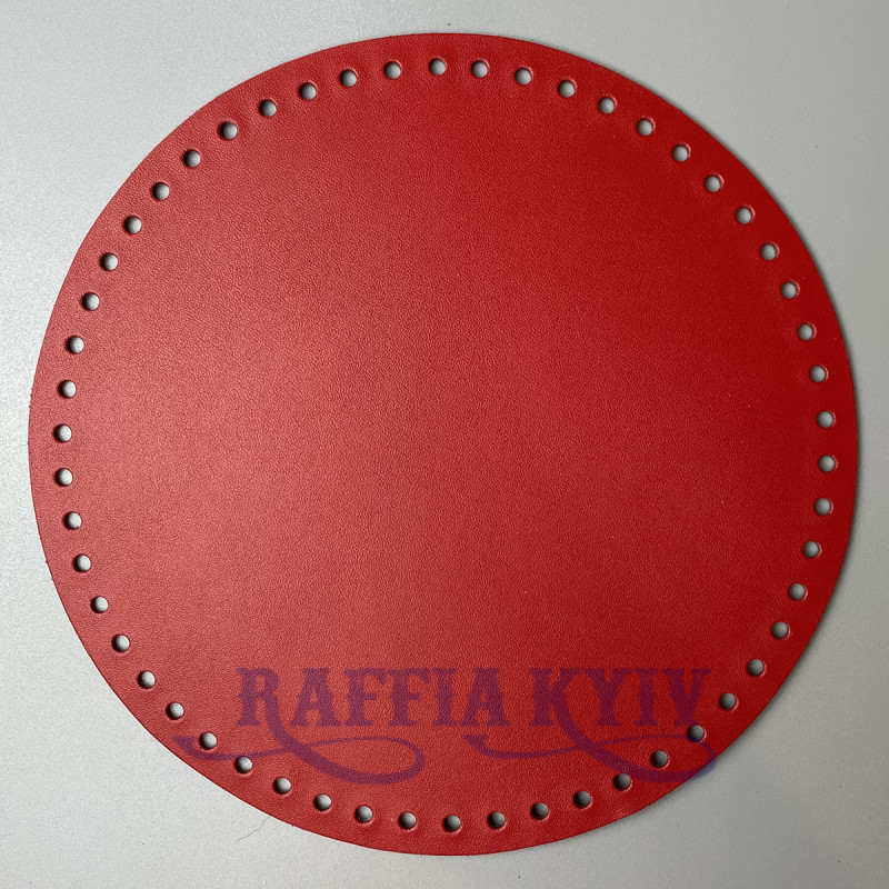 Red leather round bottom, ø 20 cm