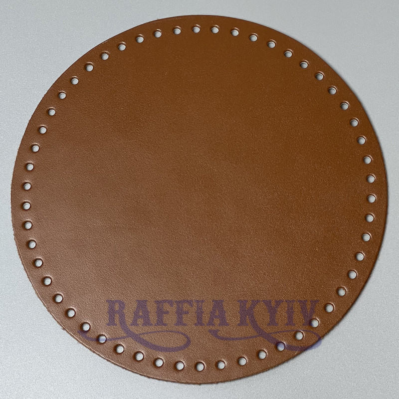 Tobacco leather round bottom, ø 20 cm