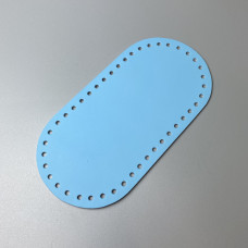 Blue leather oval bottom, 20×10 cm