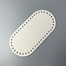 Ivory leather oval bottom, 20×10 cm