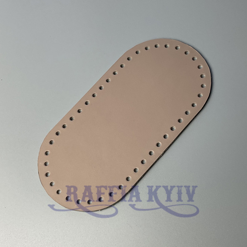 Latte leather oval bottom, 20×10 cm