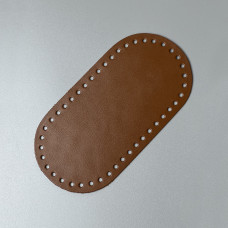 Tobacco leather oval bottom, 20×10 cm