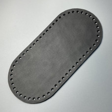 Black leather oval bottom, 25×12 cm