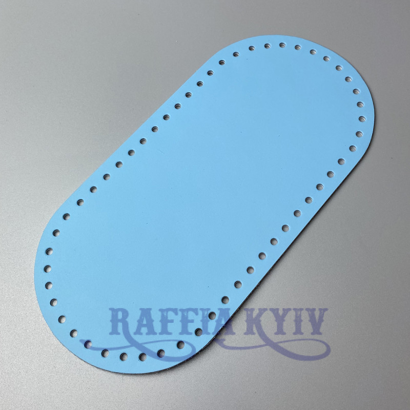 Blue leather oval bottom, 25×12 cm