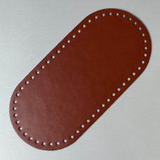 Cognac leather oval bottom, 25×12 cm