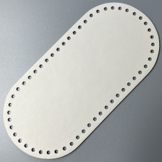 Ivory leather oval bottom, 25×12 cm