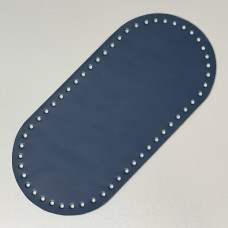 Jeans leather oval bottom, 25×12 cm