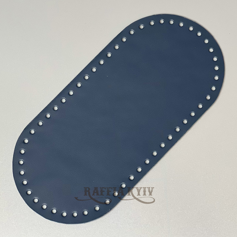 Jeans leather oval bottom, 25×12 cm