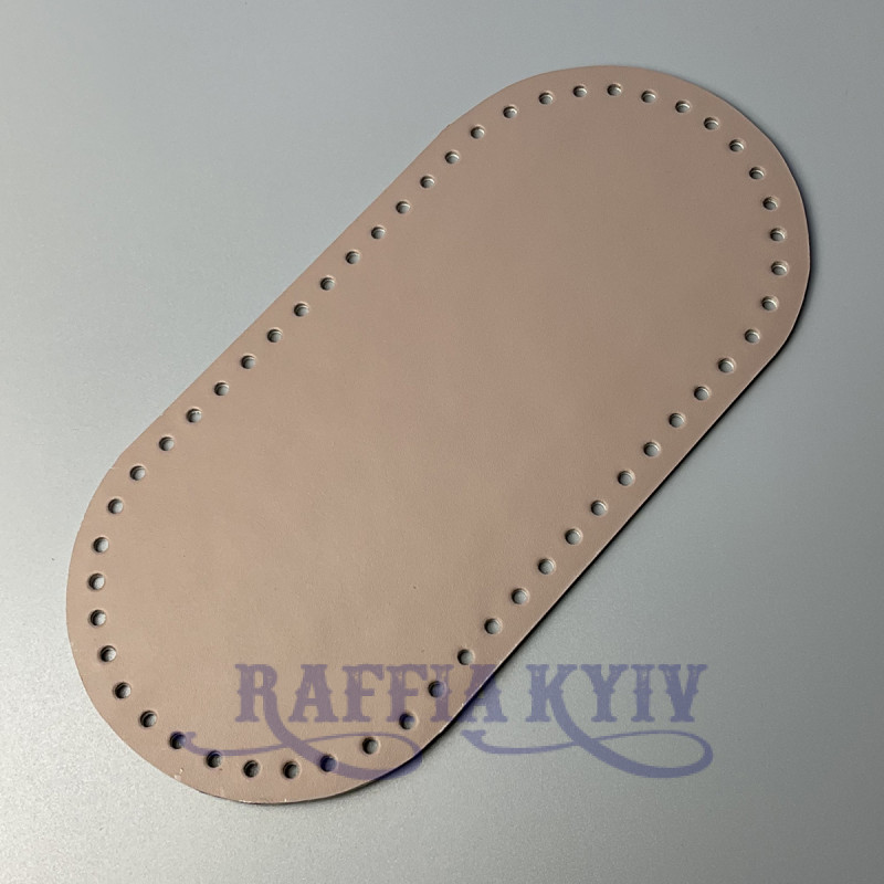 Latte leather oval bottom, 25×12 cm