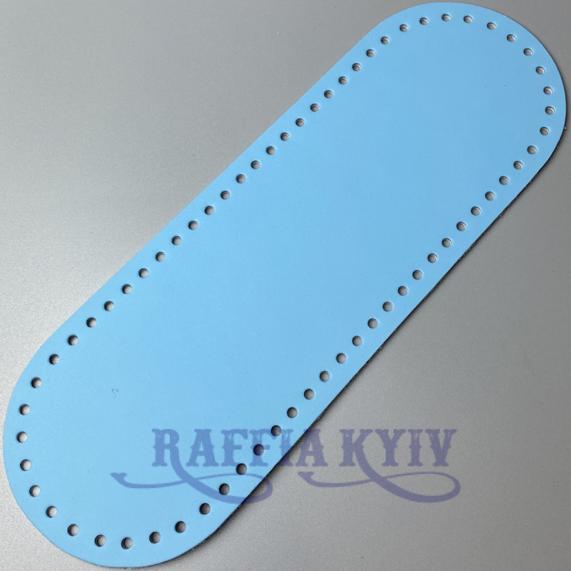 Blue leather oval bottom, 30×10 cm