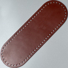 Cognac leather oval bottom, 30×10 cm