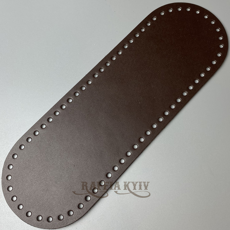 Chocolate leather oval bottom, 30×10 cm