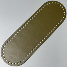 Olive leather oval bottom, 30×10 cm