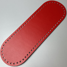 Червоне овальне шкіряне денце, 30×10 см