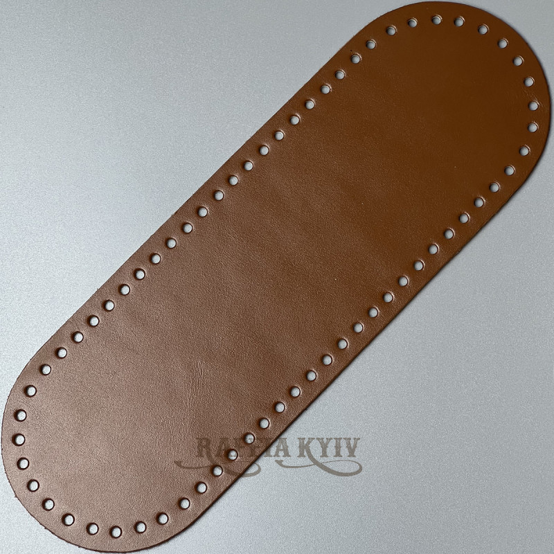 Tobacco leather oval bottom, 30×10 cm