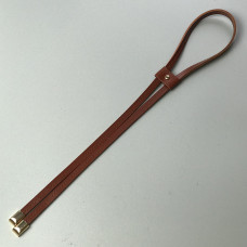 Cognac leather tie, 80 cm