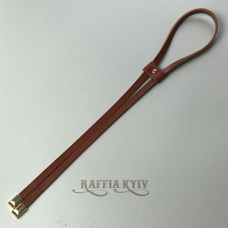 Cognac leather tie, 80 cm