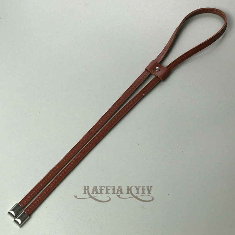 Cognac leather tie, 80 cm