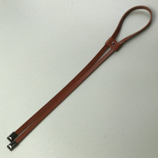 Cognac leather tie, dark nickel, 80 cm