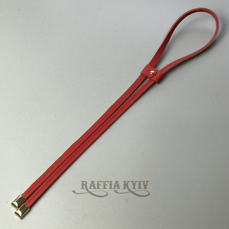 Red leather tie, 80 cm