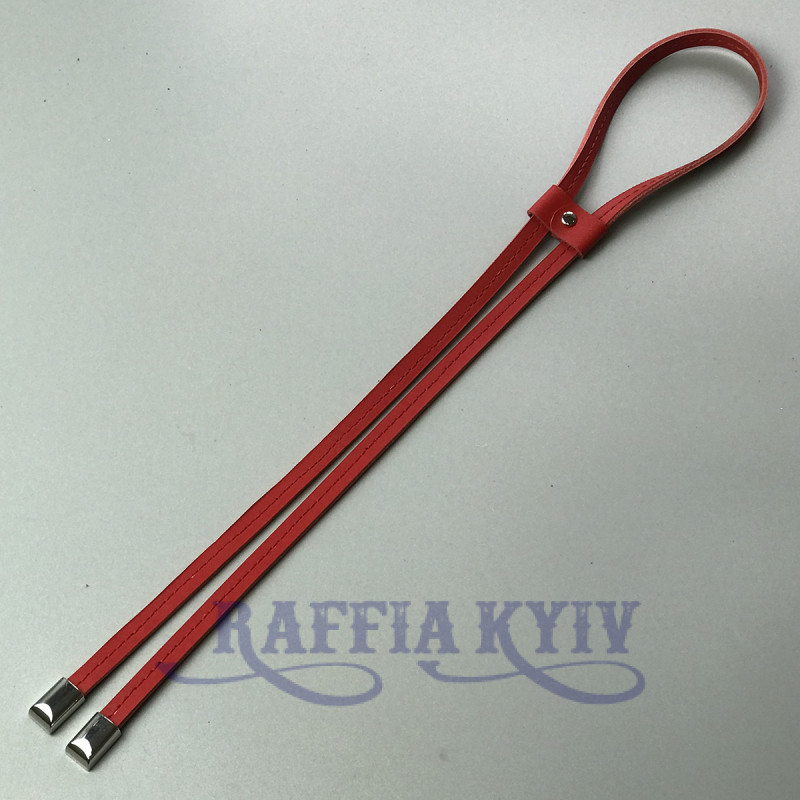 Red leather tie, 80 cm