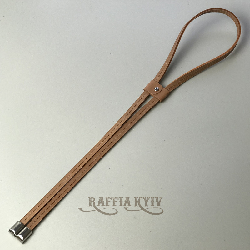 Ginger matt leather tie, 80 cm