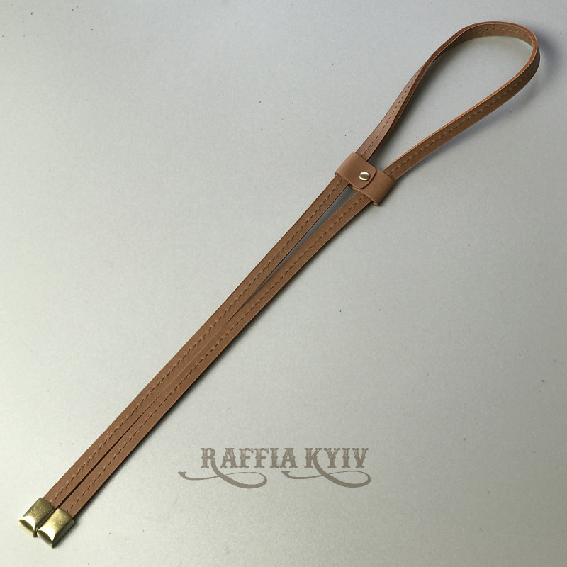 Ginger matt leather tie, 80 cm