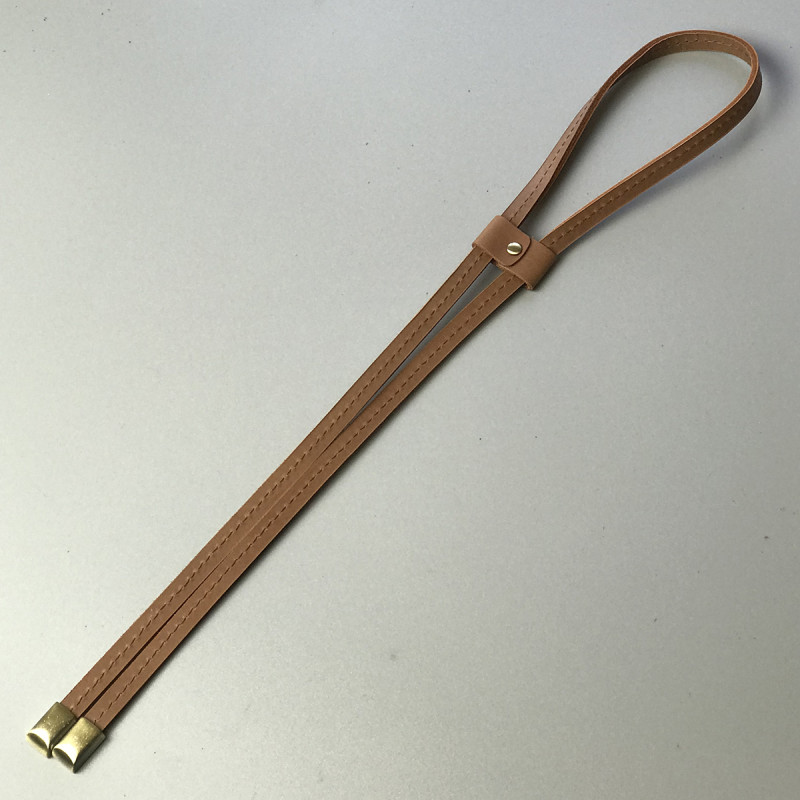 Ginger matt leather tie, 80 cm