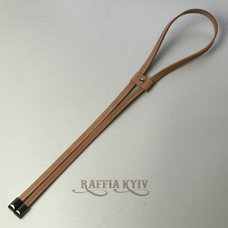 Ginger matt leather tie, 80 cm