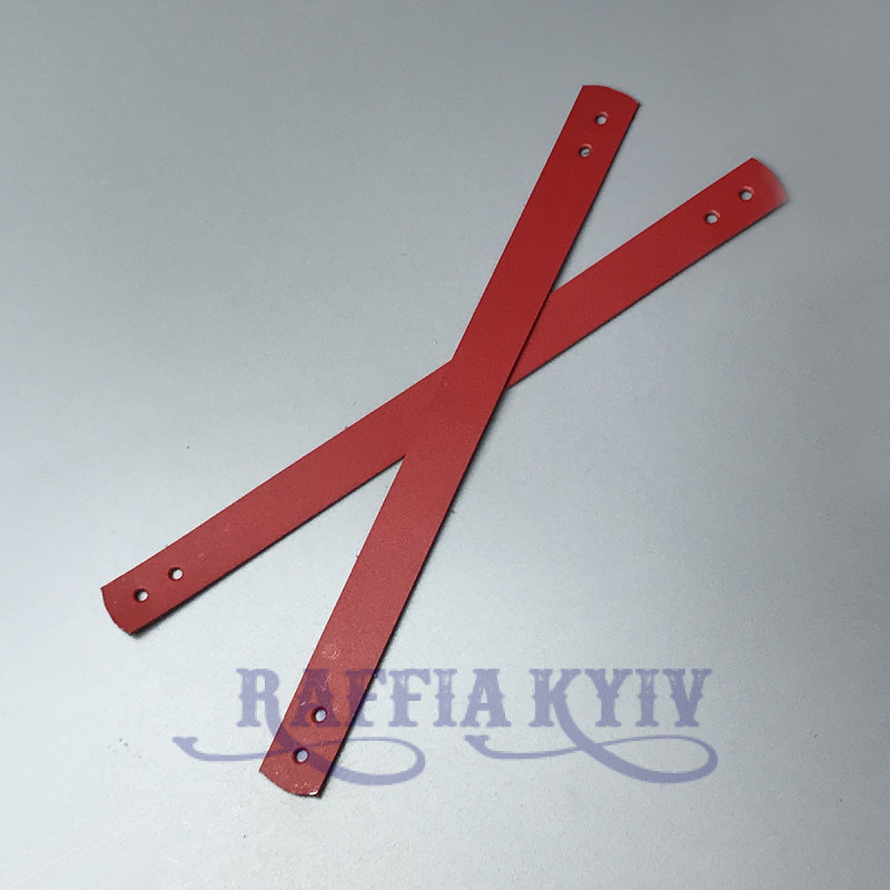 Червоні шкіряні ручки для кошику, 20×1,5 см