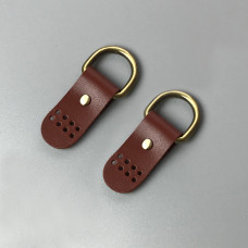 Cognac stitched leather loops, 20 mm