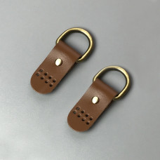 Tobacco stitched leather loops, 20 mm