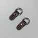 Chocolate stitched leather loops, 15 mm