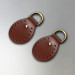 Cognac semicircular stitched leather loops, 20 mm