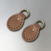 Ginger matt semicircular stitched leather loops, 20 mm