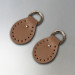 Ginger matt semicircular stitched leather loops, 20 mm