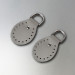 Light grey semicircular stitched leather loops, 20 mm