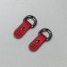 Red stitched leather loops, 15 mm