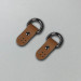 Tobacco stitched leather loops, 15 mm