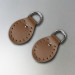 Tabacco semicircular stitched leather loops, 20 mm