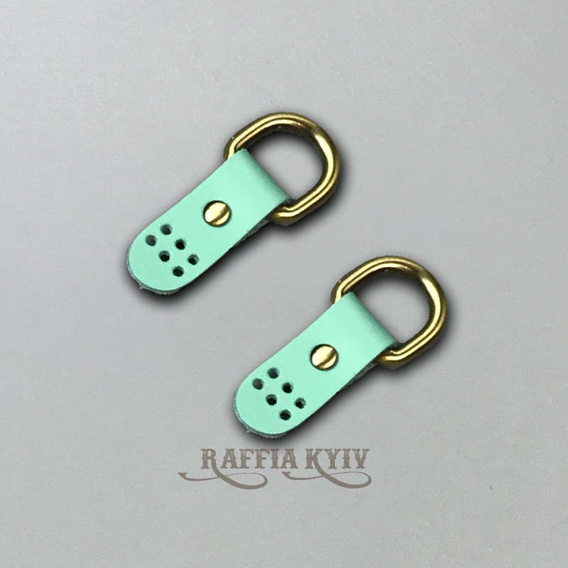 Tiffany stitched leather loops, 15 mm