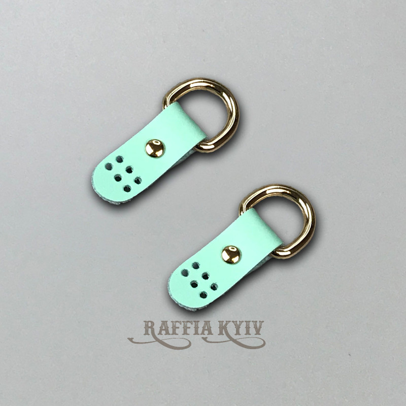 Tiffany stitched leather loops, 15 mm