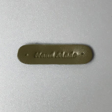 Olive leather tag Hand made, 45×12 mm