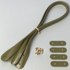 Оливка скрученные кожаные ручки с фиксаторами под винты, 65×3 см