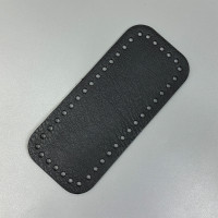 Чорне прямокутне денце зі штучної шкіри, 18×8 см