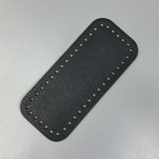Чорне прямокутне денце зі штучної шкіри, 18×8 см