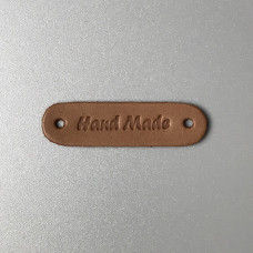 Ginger matt leather tag Hand made, 45×12 mm